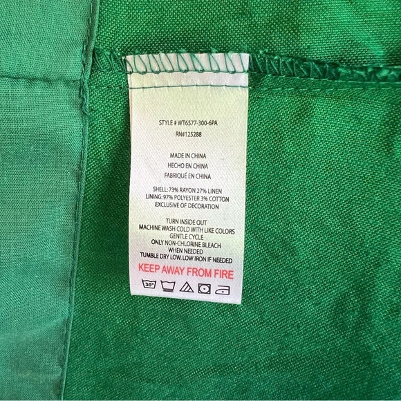 Jason Wu Ruched Ruffle V Neck Linen Maxi Dress Kelly Green Small NWT Feminine - Picture 7 of 7